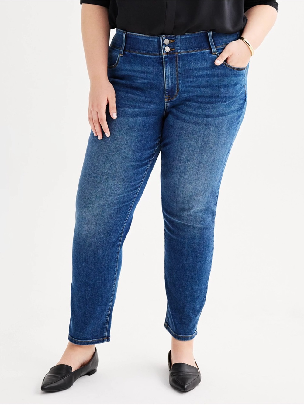 9 West Straight Leg High-Rise Women’s Jeans in Medium Blue Size 16W